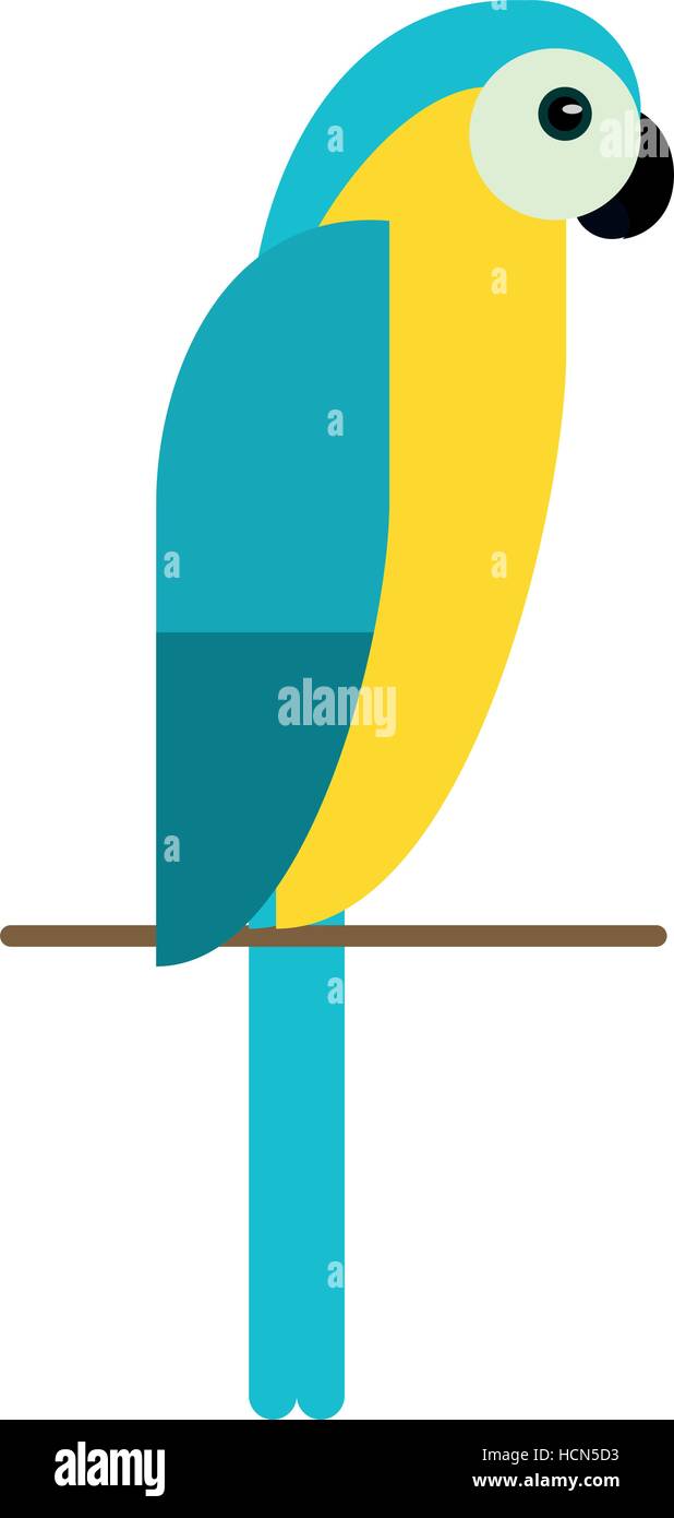 Perroquet ara bleu et jaune Brésil Illustration de Vecteur
