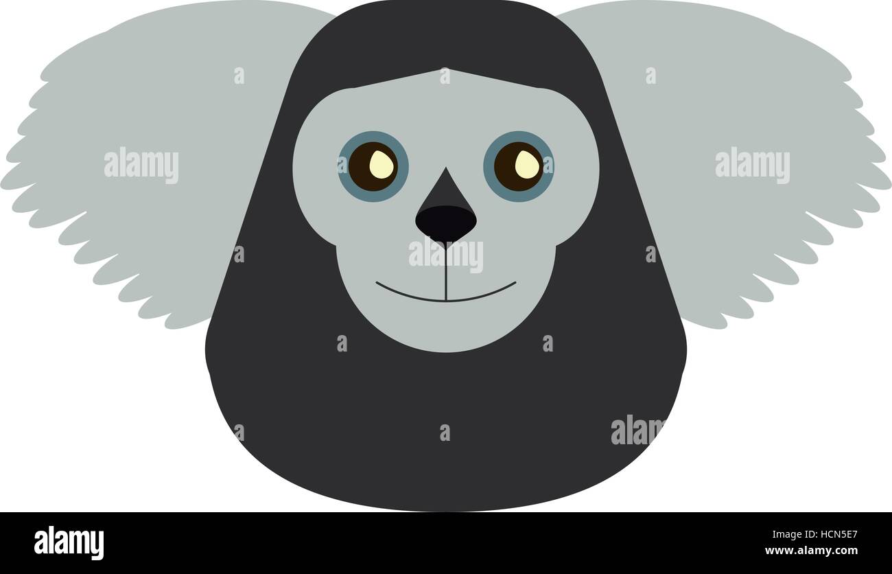 Saki barbu noir animal Brésil Illustration de Vecteur
