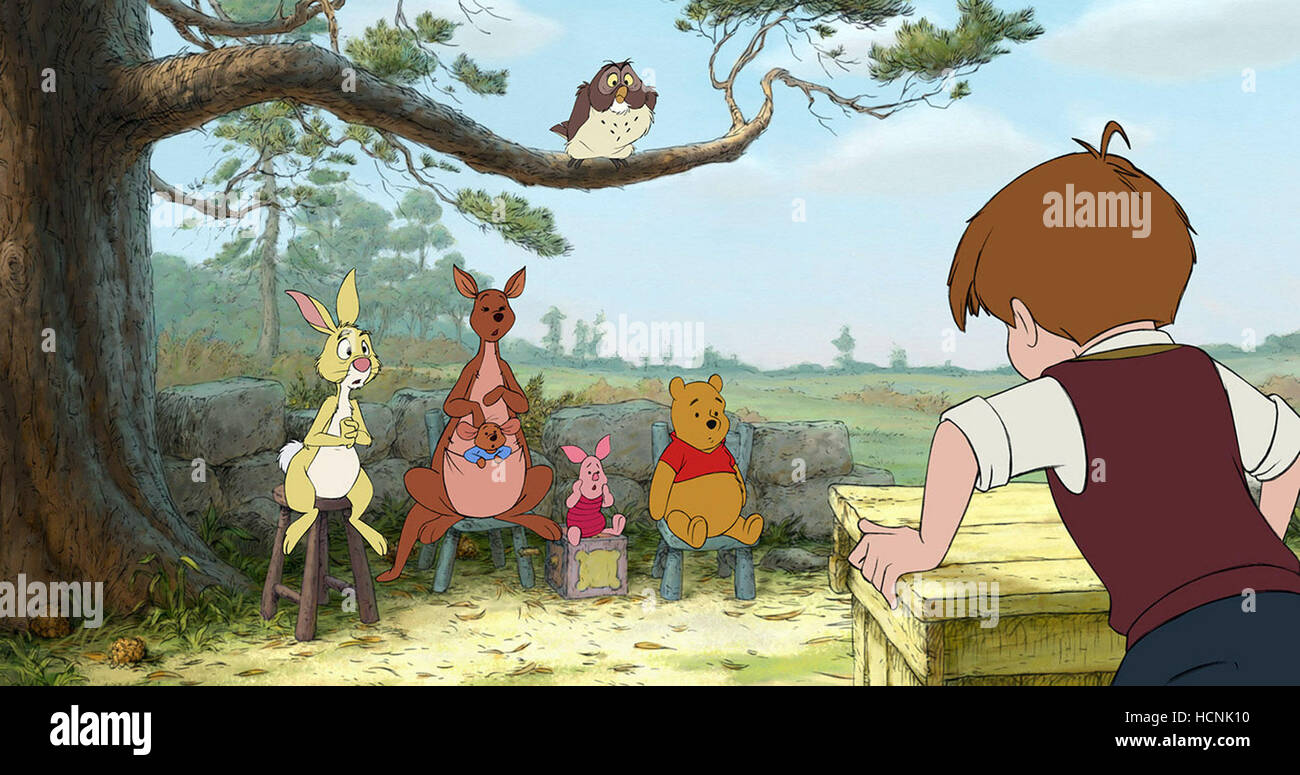 WINNIE L'ourson, de l-r : Lapin, Kanga, Roo, porcelet, Owl, Winnie l