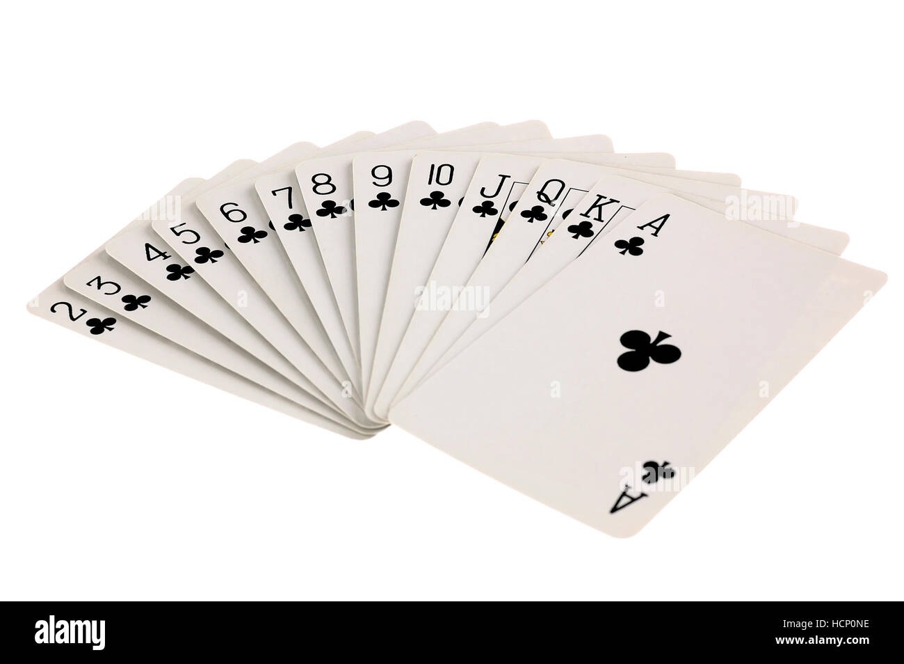 Ensemble complet de club répondre cartes à jouer isolé sur fond blanc Banque D'Images
