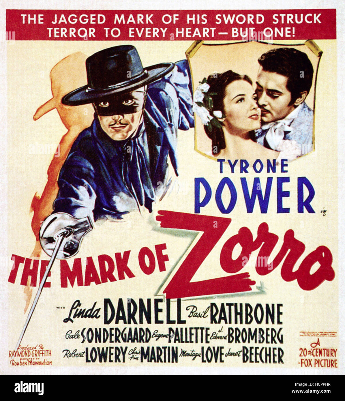 La marque de Zorro, gauche et d'extrême droite Tyrone Power, Linda