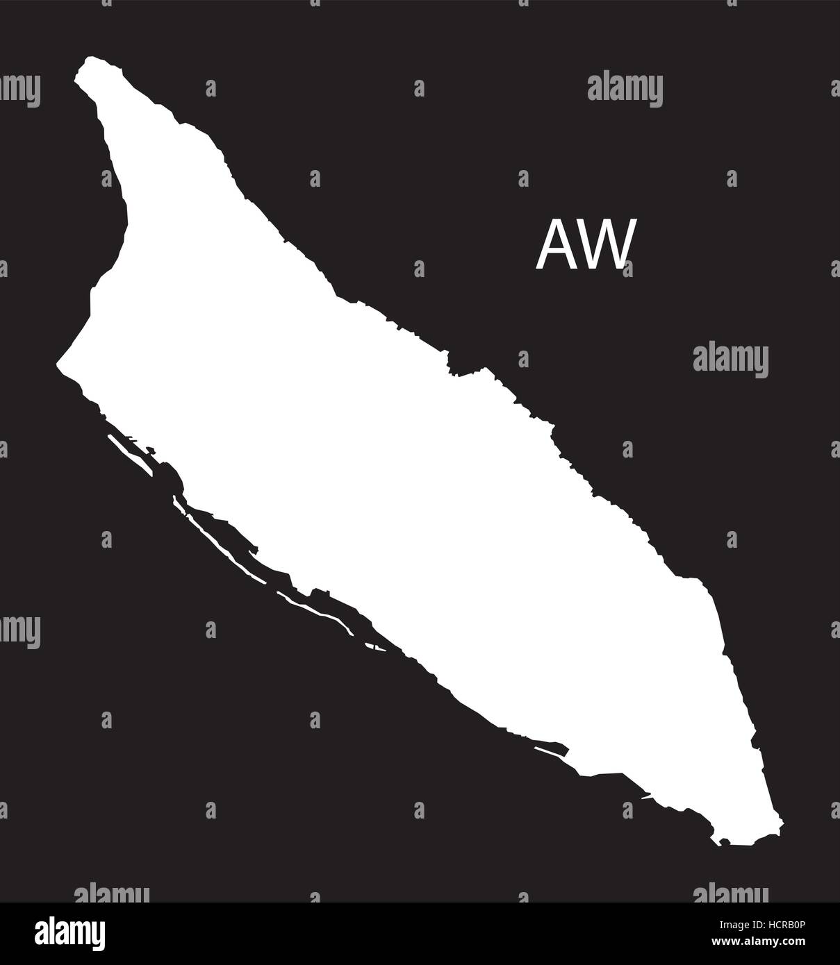Carte Aruba illustration noir et blanc Image Vectorielle Stock Alamy