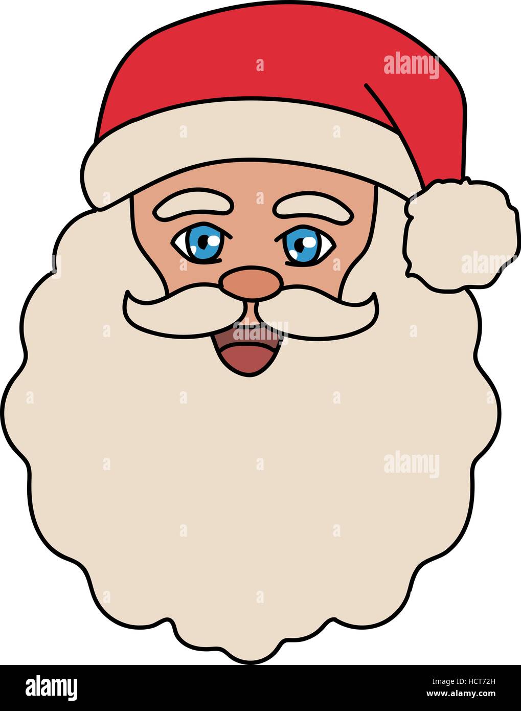 Père Noël Portrait dessiné à la main. Vector illustration. Illustration de Vecteur