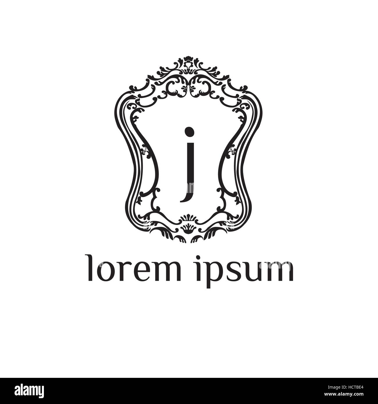 J lettre logo vector modèle. Monogramme de luxe pour l'hôtel, restaurant, boutique, magasin de mode ou tendance label Illustration de Vecteur