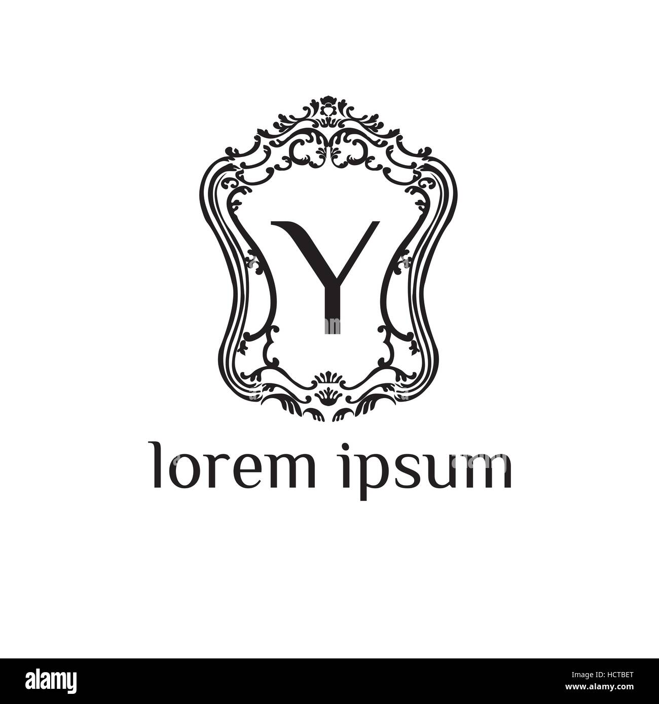 Y lettre logo vector modèle. Monogramme de luxe pour l'hôtel, restaurant, boutique, magasin de mode ou tendance label Illustration de Vecteur