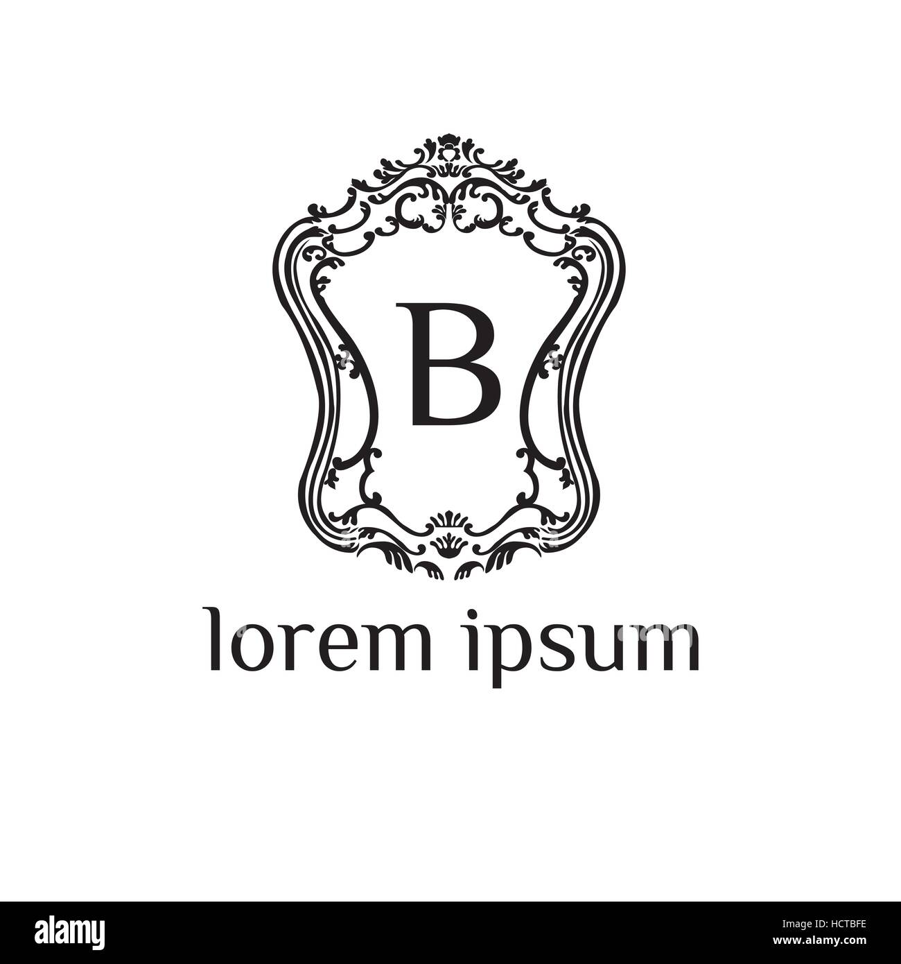 B lettre logo vector modèle. Monogramme de luxe pour l'hôtel, restaurant, boutique, magasin de mode ou tendance label Illustration de Vecteur