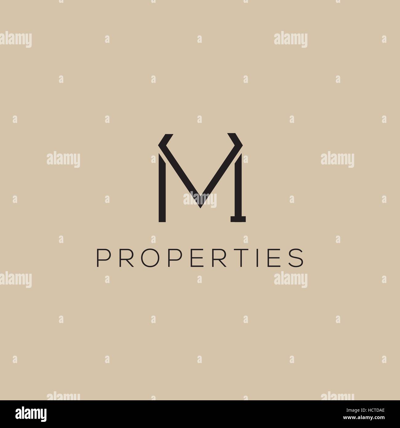 M Lettre modèle de conception de logo d'entreprise vecteur. La mode de luxe, boutique, identité de marque de l'hôtel Illustration de Vecteur