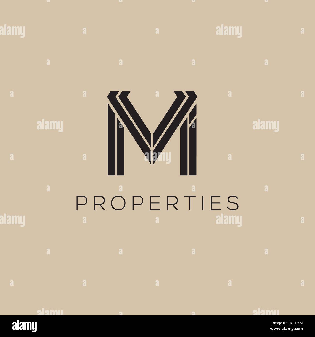 M Lettre modèle de conception de logo d'entreprise vecteur. La mode de luxe, boutique, identité de marque de l'hôtel Illustration de Vecteur