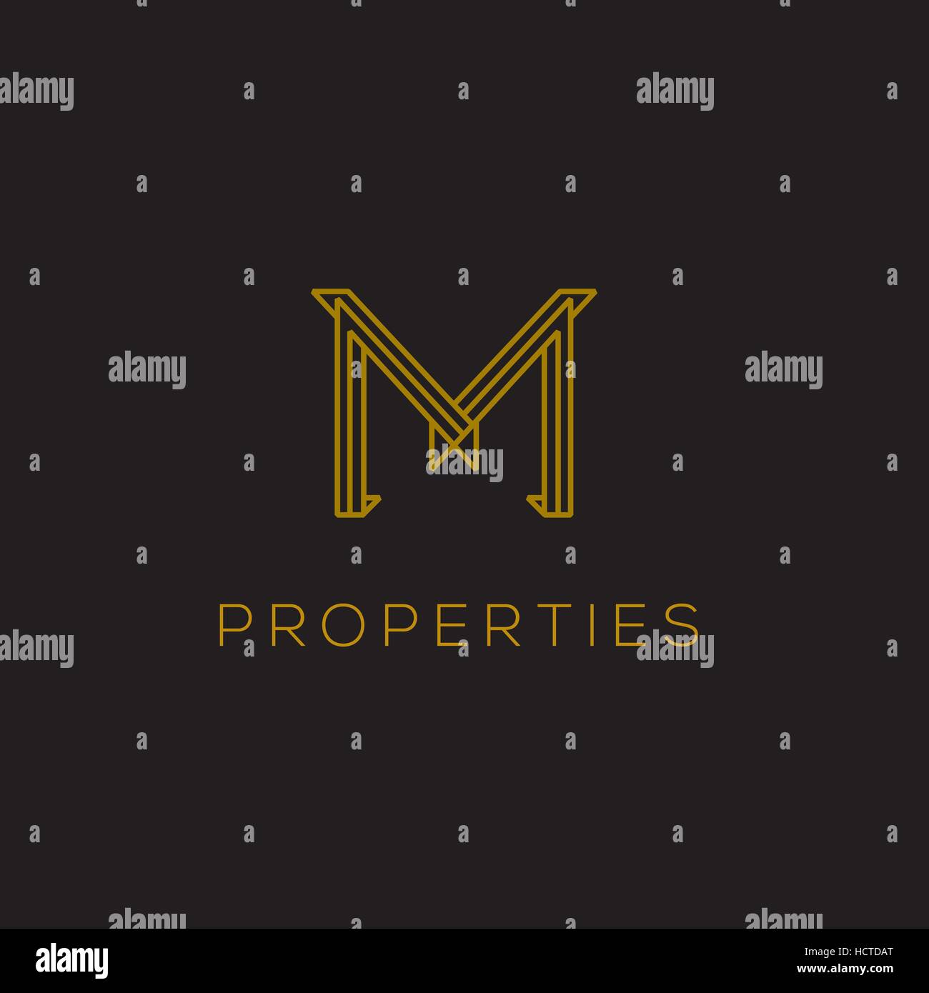 M Lettre modèle de conception de logo d'entreprise vecteur. La mode de luxe, boutique, identité de marque de l'hôtel Illustration de Vecteur