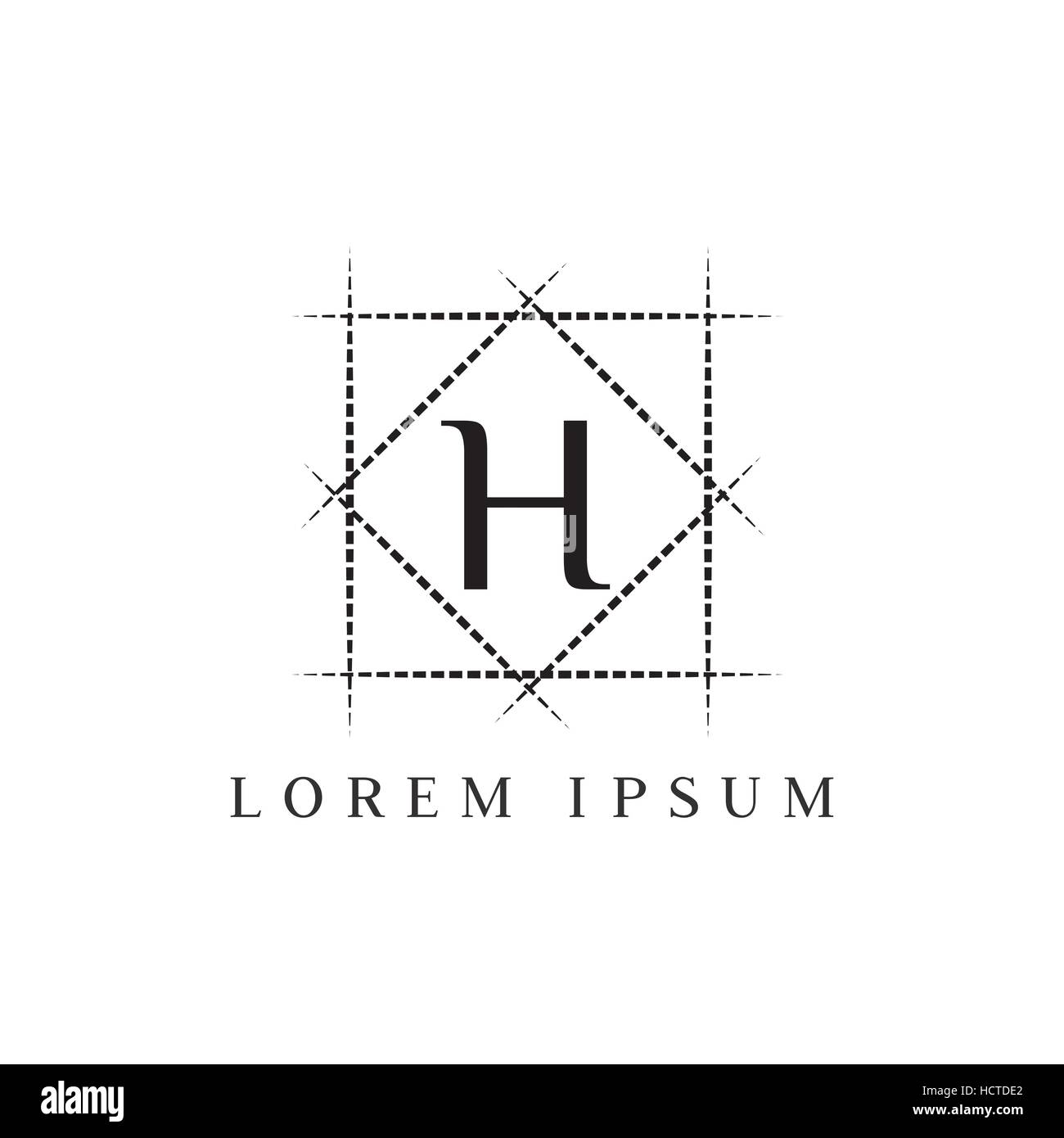 Vecteur de luxe logo design Modèle de lettre H. Illustration de Vecteur