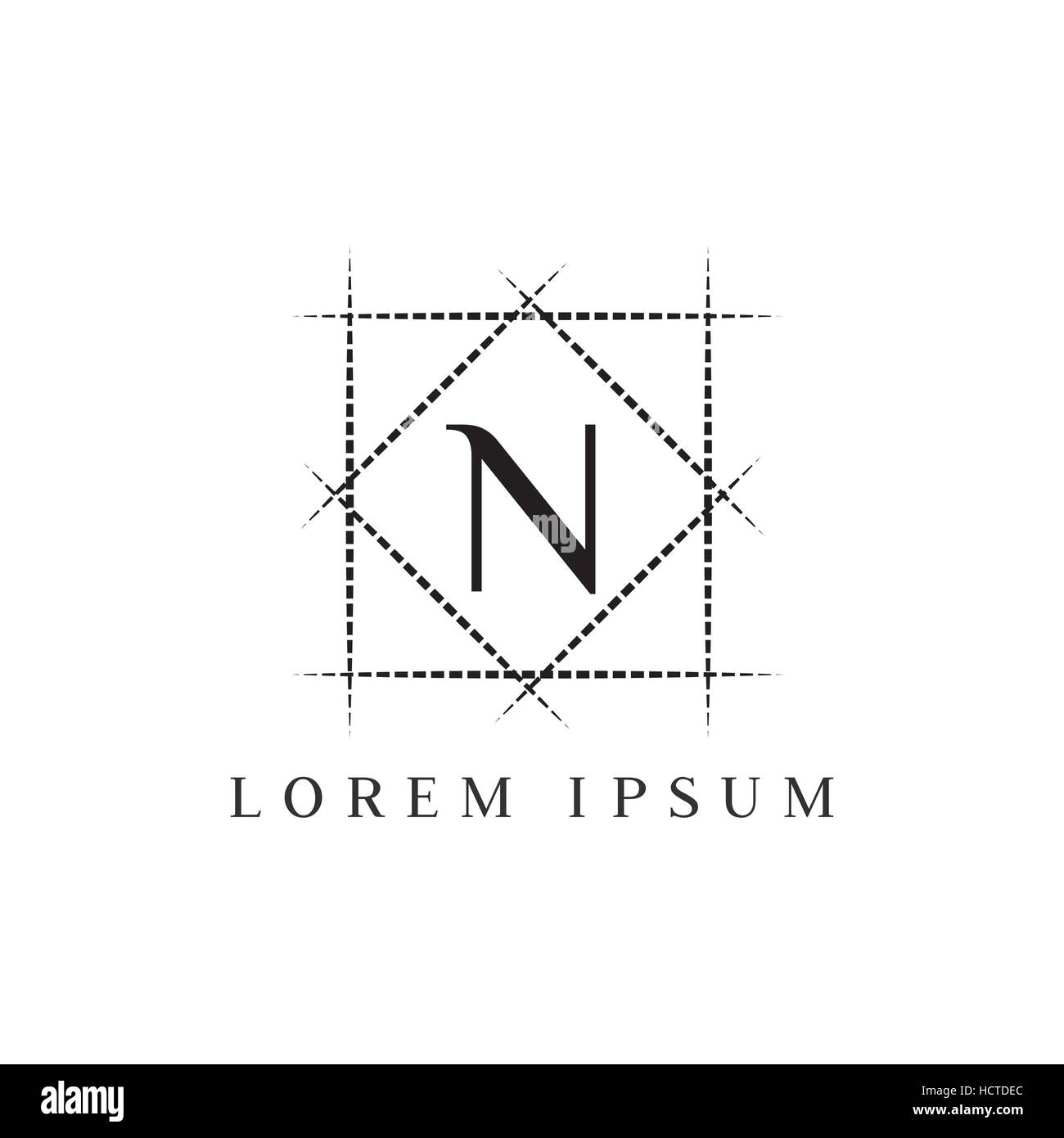 Vecteur de luxe logo design Modèle de lettre N. Illustration de Vecteur