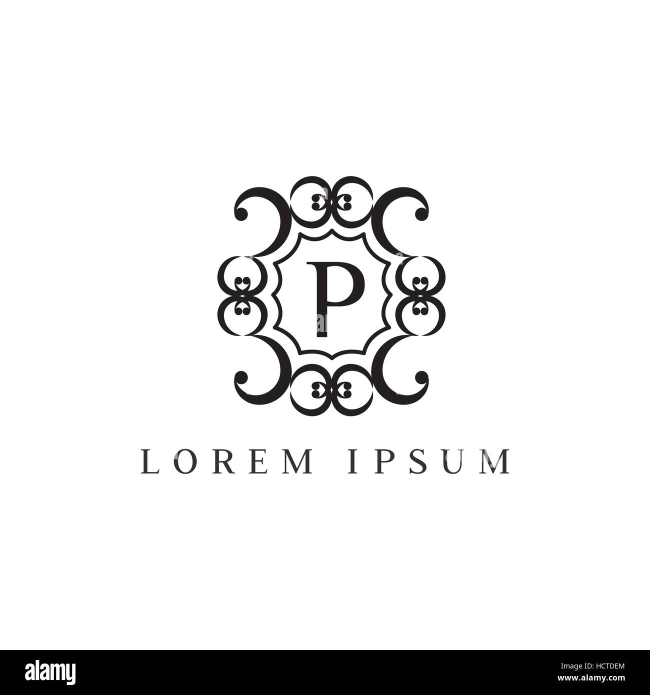 Vecteur de luxe logo design Modèle de lettre P. Illustration de Vecteur