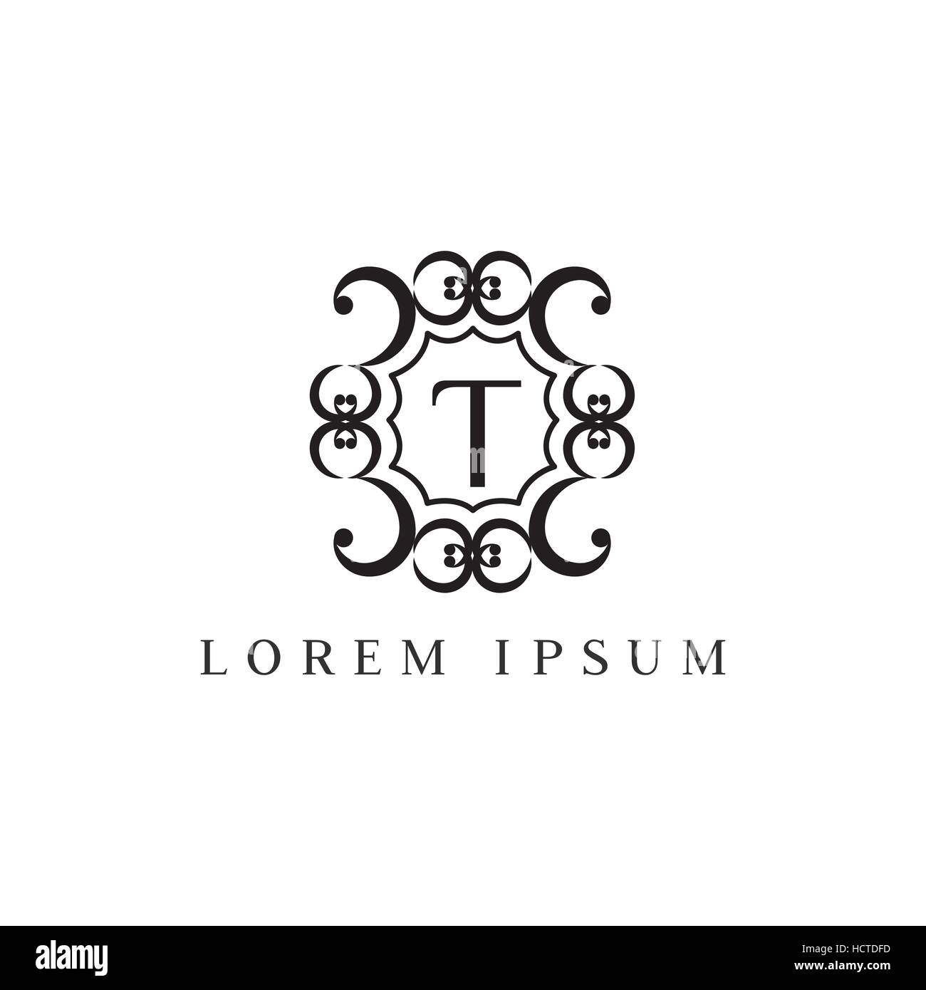 Vecteur de luxe logo design Modèle de lettre T Illustration de Vecteur
