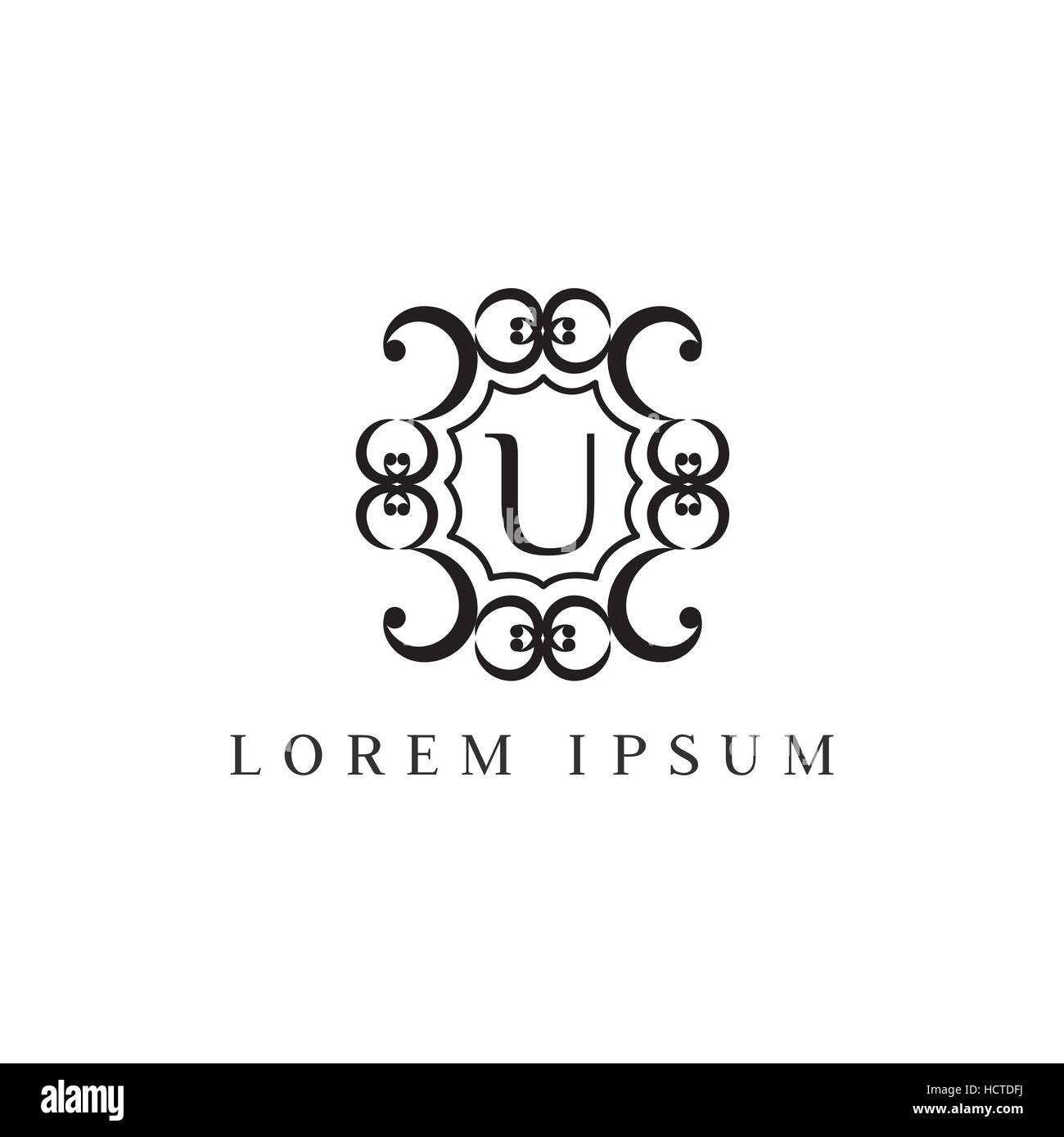 Vecteur de luxe logo design Modèle de lettre U. Illustration de Vecteur