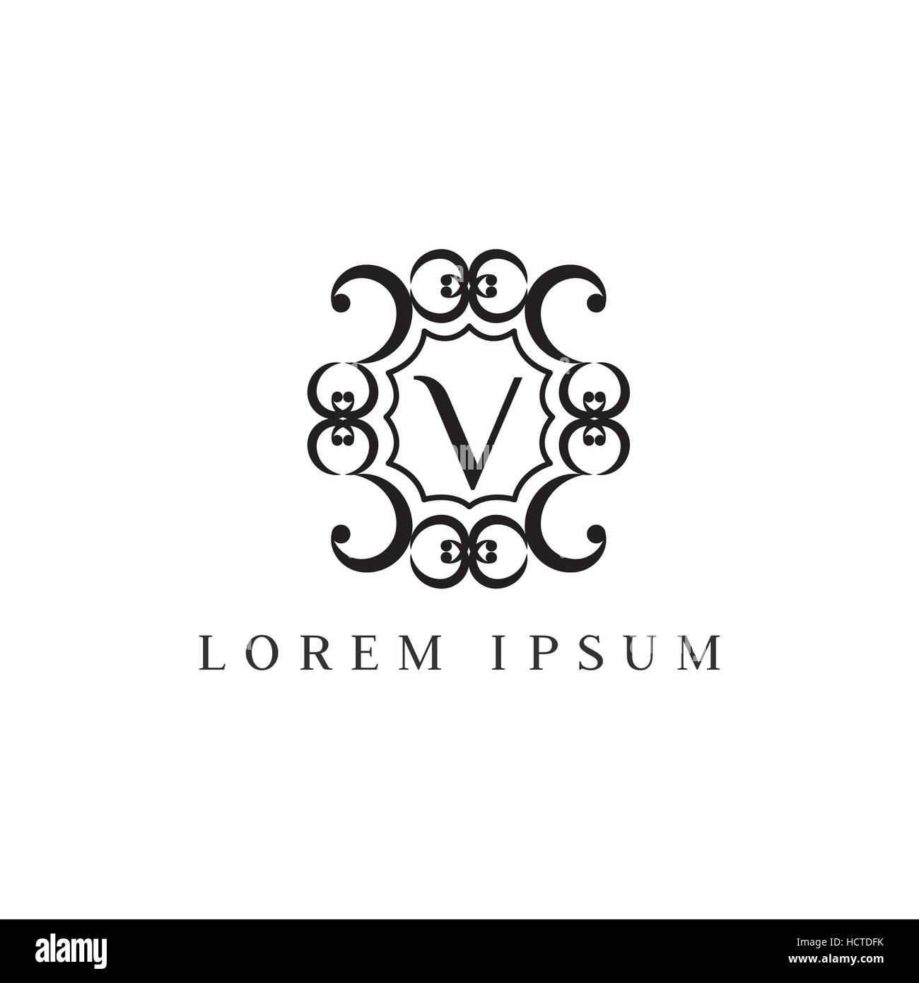 Vecteur de luxe logo design Modèle de lettre V. Illustration de Vecteur