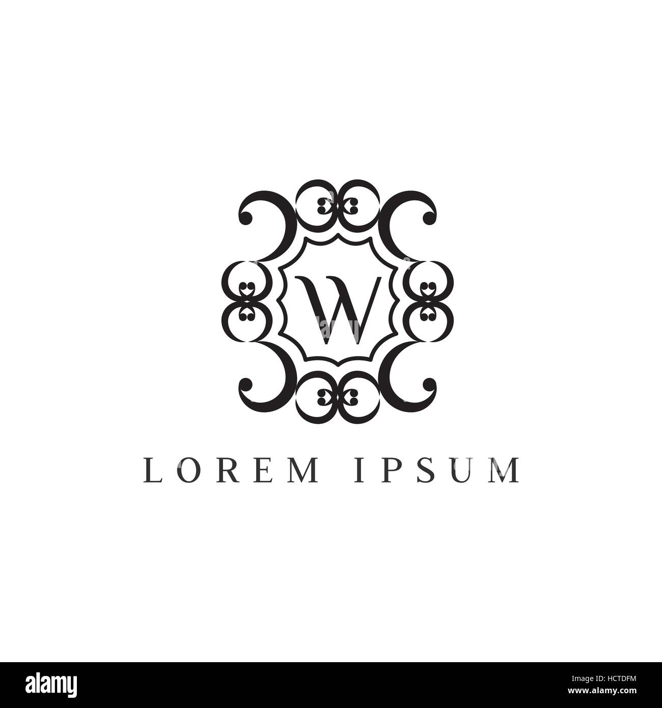 Vecteur de luxe logo design Modèle de lettre W. Illustration de Vecteur