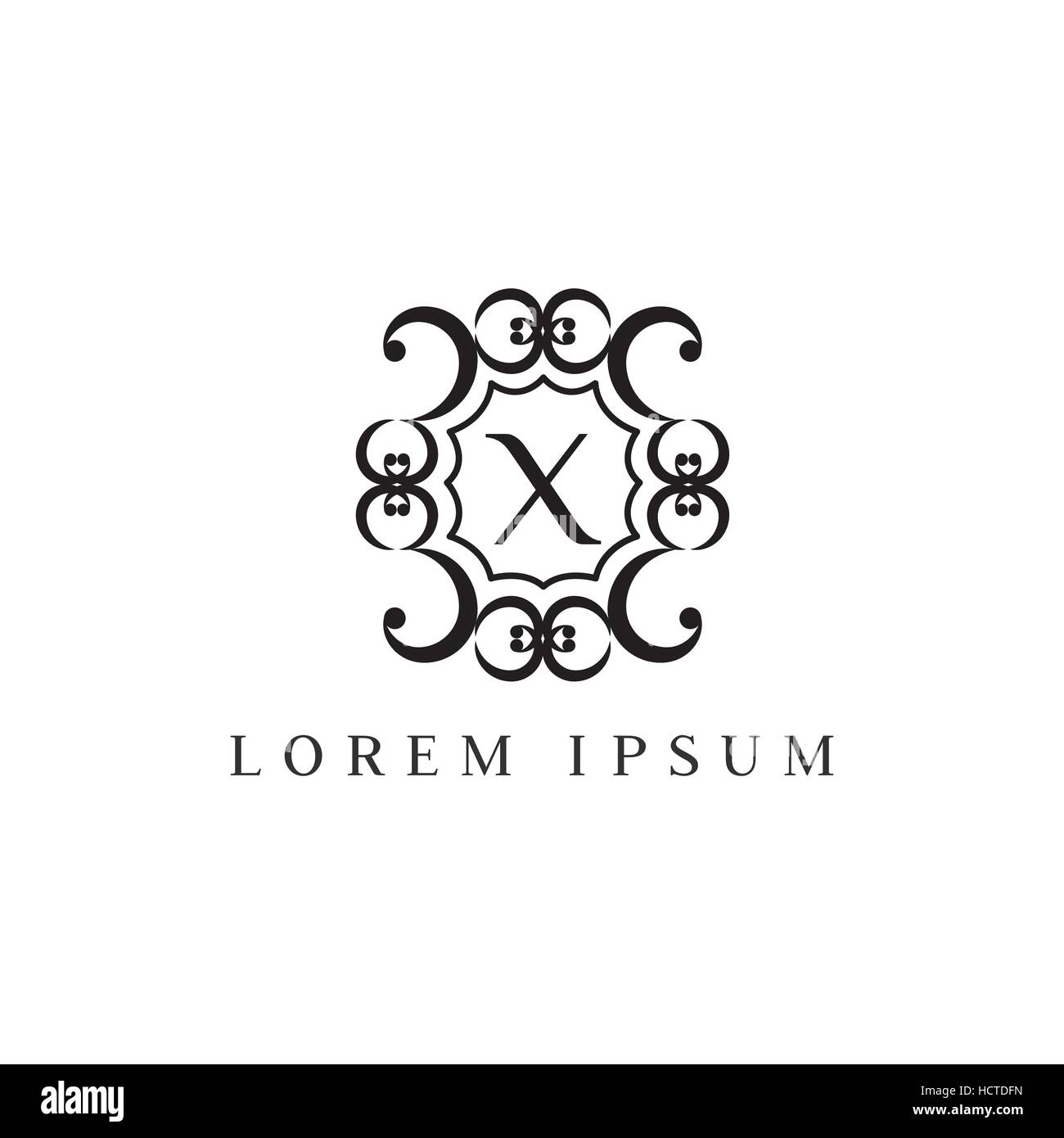 Vecteur de luxe logo design Modèle de lettre X. Illustration de Vecteur