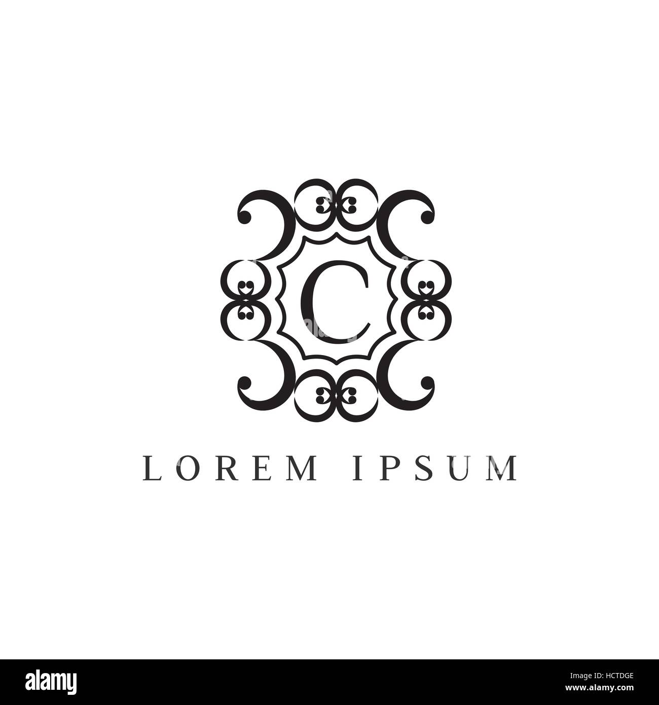 Vecteur de luxe logo design Modèle de lettre C. Illustration de Vecteur