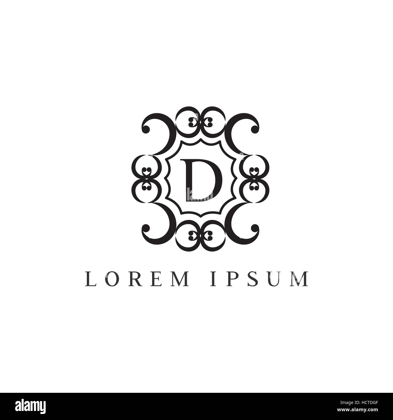 Vecteur de luxe logo design Modèle de lettre D. Illustration de Vecteur