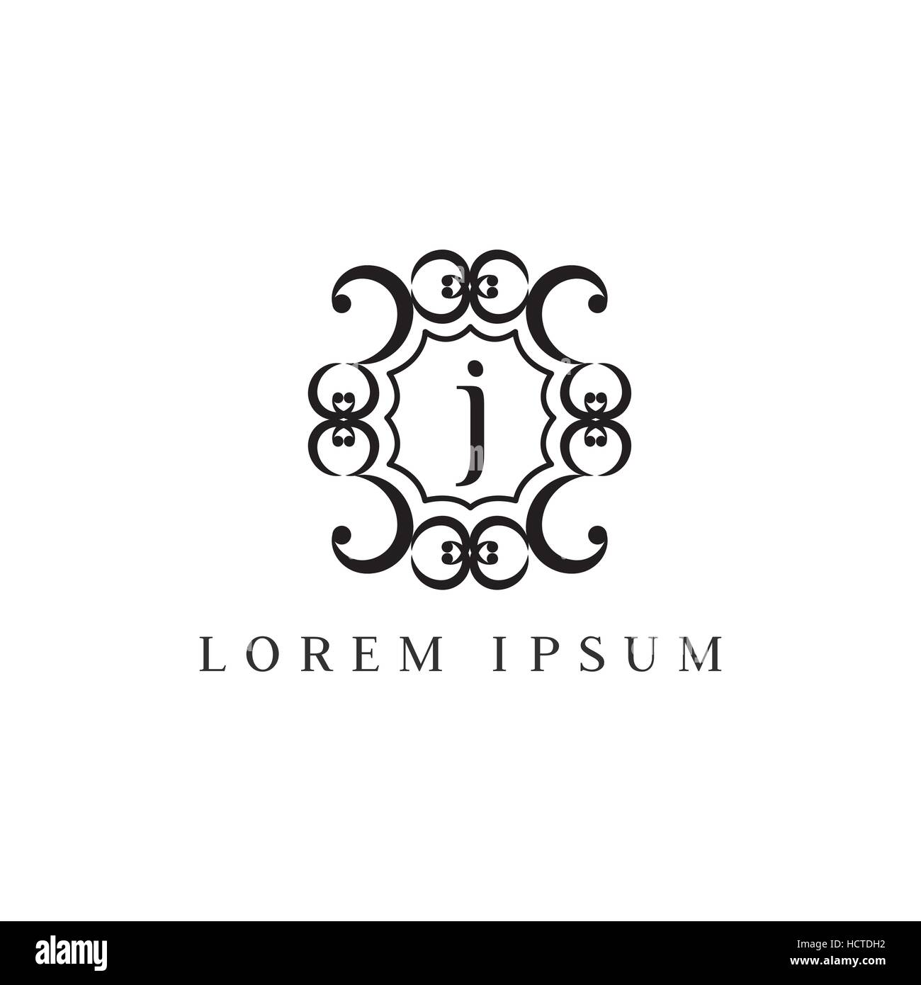 Vecteur de luxe logo design Modèle de lettre J. Illustration de Vecteur