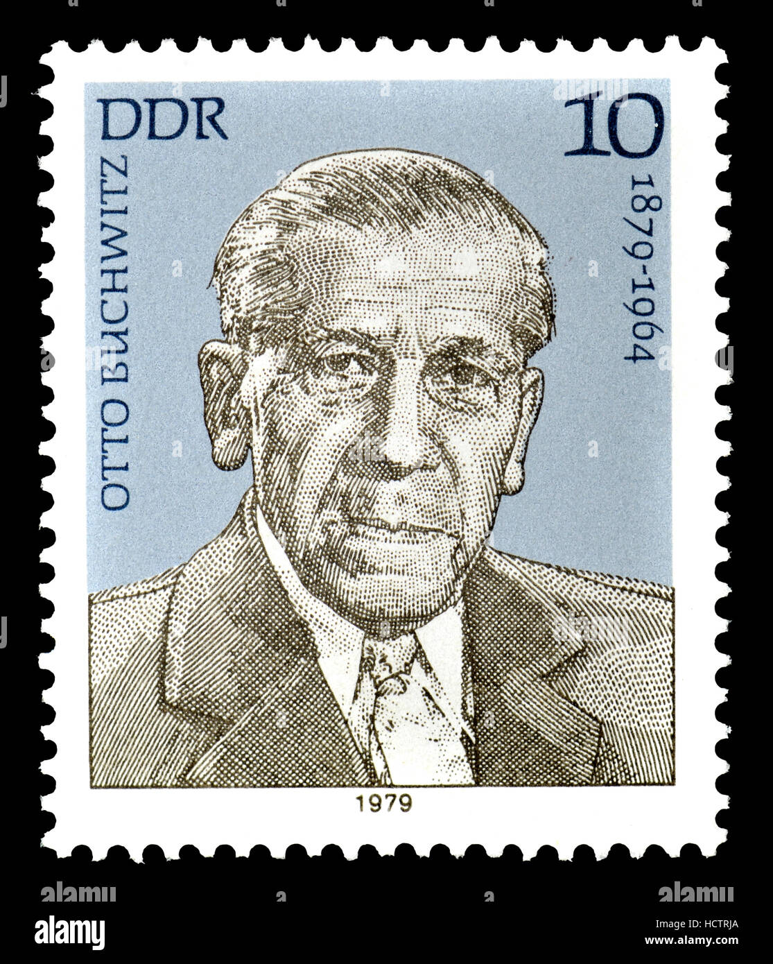 L'allemand de l'Est (DDR) Timbre-poste (1979) : Otto Buchwitz (1879-1964) Homme politique communiste allemand Banque D'Images