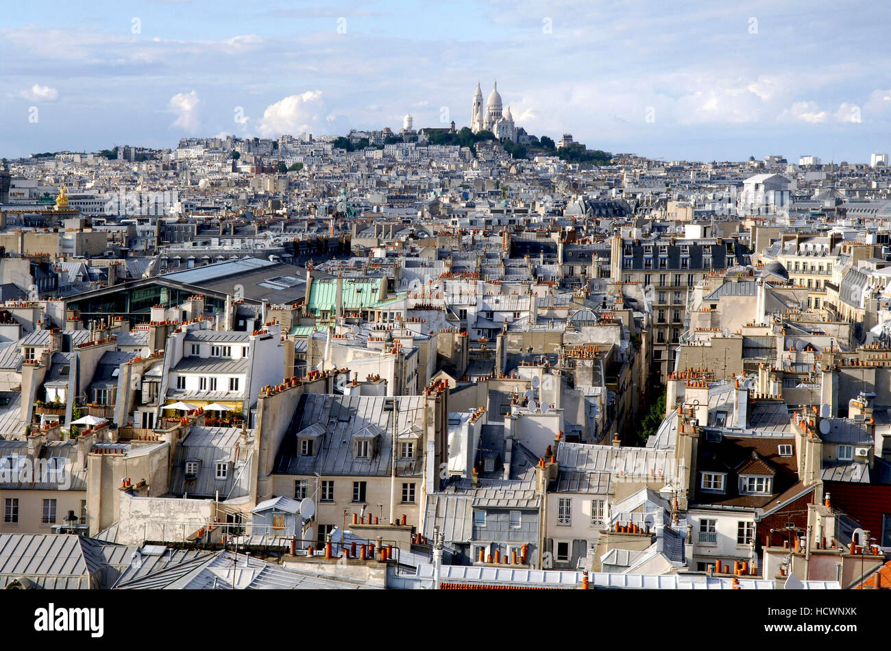 Grande vue de Montmartre et Paris / France Banque D'Images
