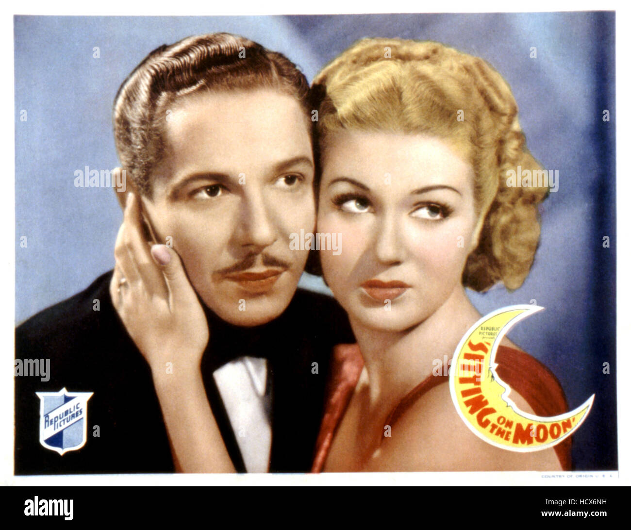 Assis sur la lune, Roger Pryor, Grace Bradley, 1936 Banque D'Images