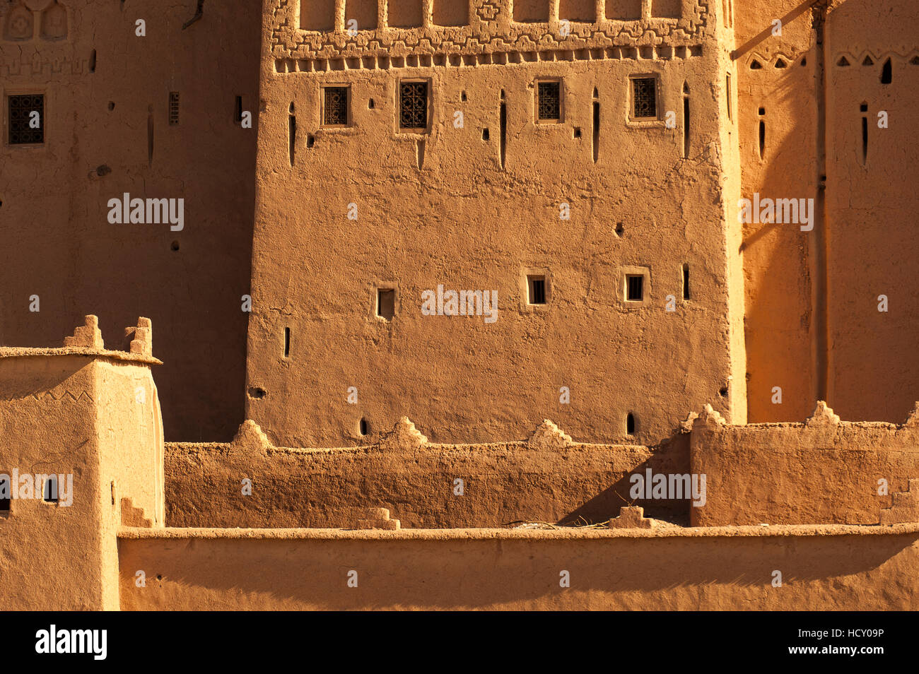 Dans l'ancienne kasbah Ouazarzate, le sud du Maroc, l'Afrique du Nord, Afrique Banque D'Images