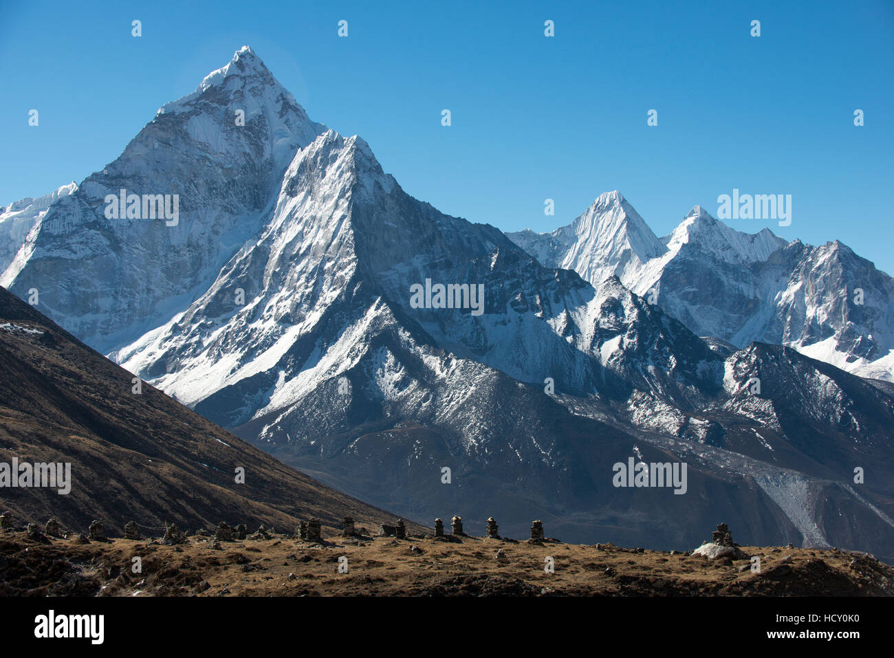 L'Ama Dablam, 6812m, dans la région de Khumbu (Népal, Everest) Banque D'Images