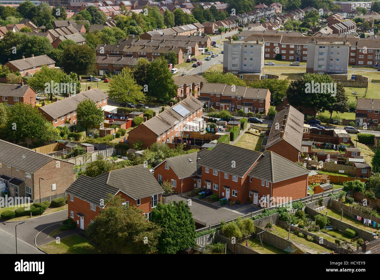 Les logements sociaux à la périphérie de Southampton, UK Banque D'Images