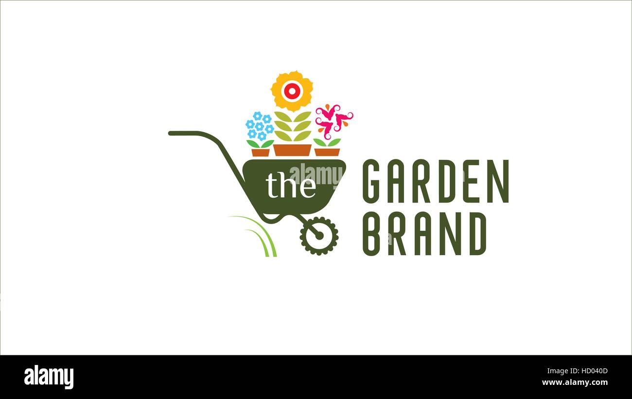 Jardin de fleurs logo Vector Illustration de Vecteur