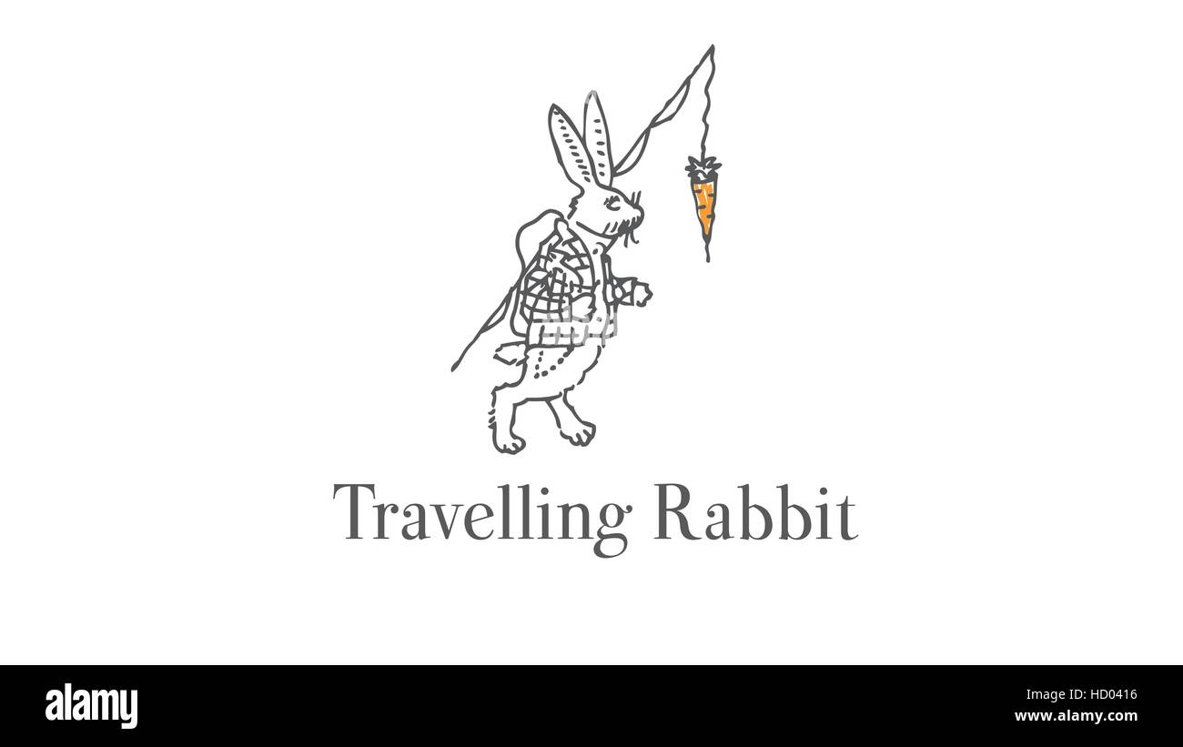 Voyage Gastronomique logo vector lapin Illustration de Vecteur