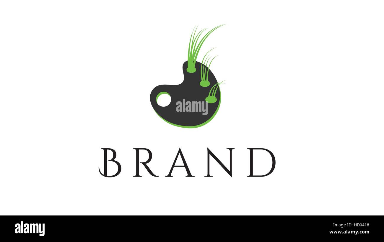 Logo vector art vert modèle de conception Illustration de Vecteur