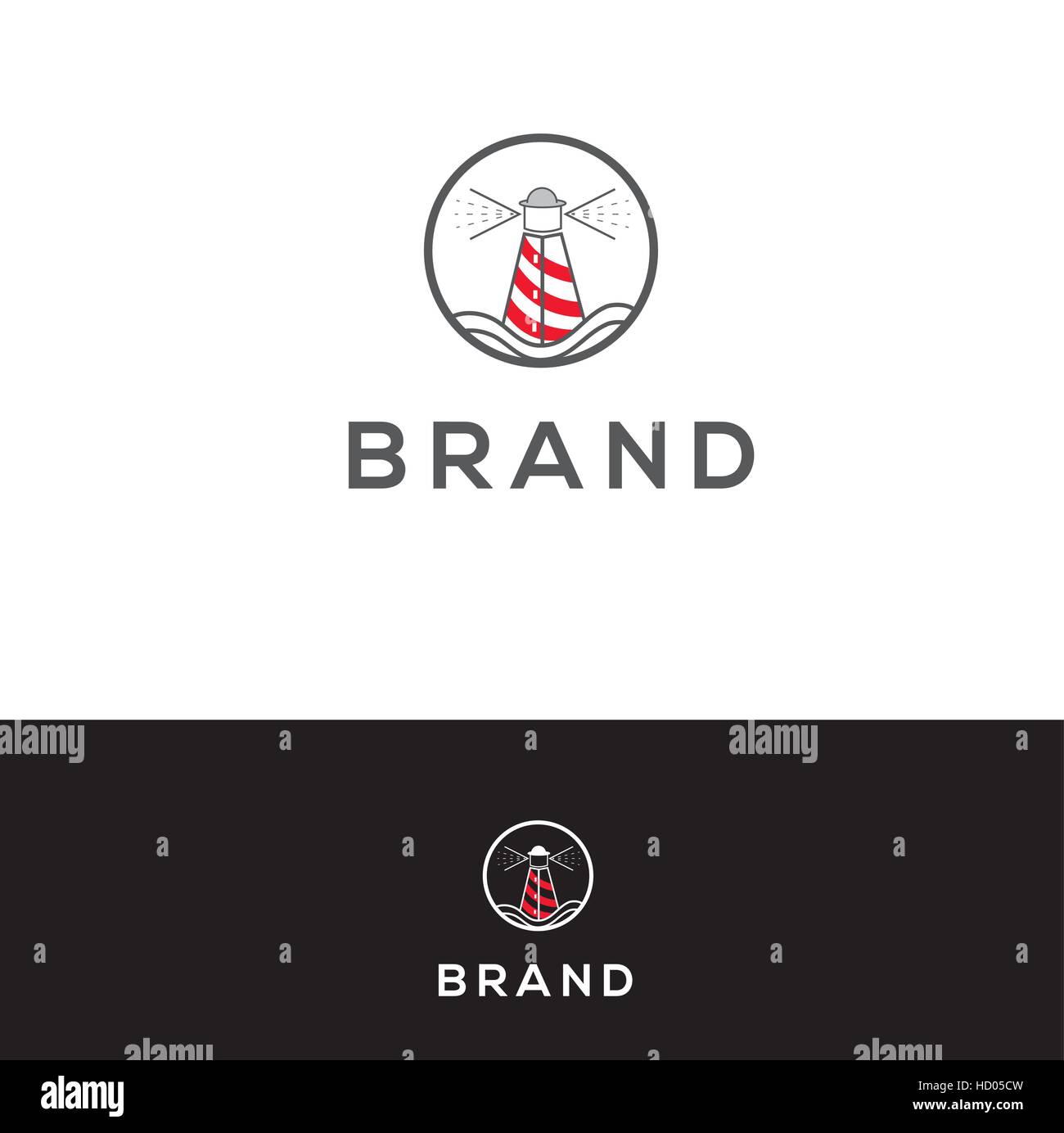 Logo de la mode vecteur modèle phare. Leuchtturm signe, symbole, l'illustration, l'icône. Illustration de Vecteur