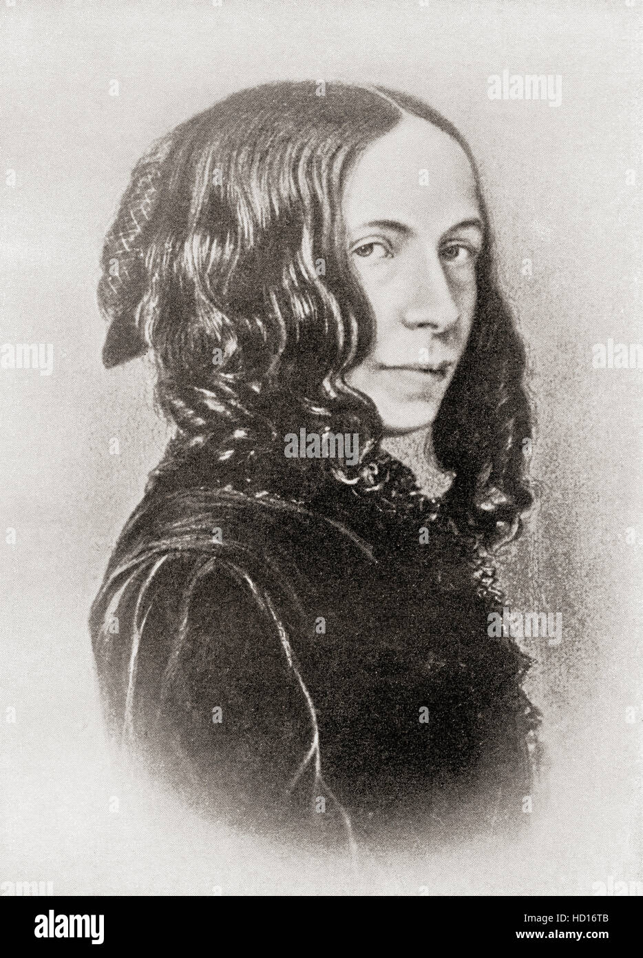 Elizabeth Barrett Browning, née Molton-Barrett, 1806 - 1861. Poète anglais. Banque D'Images