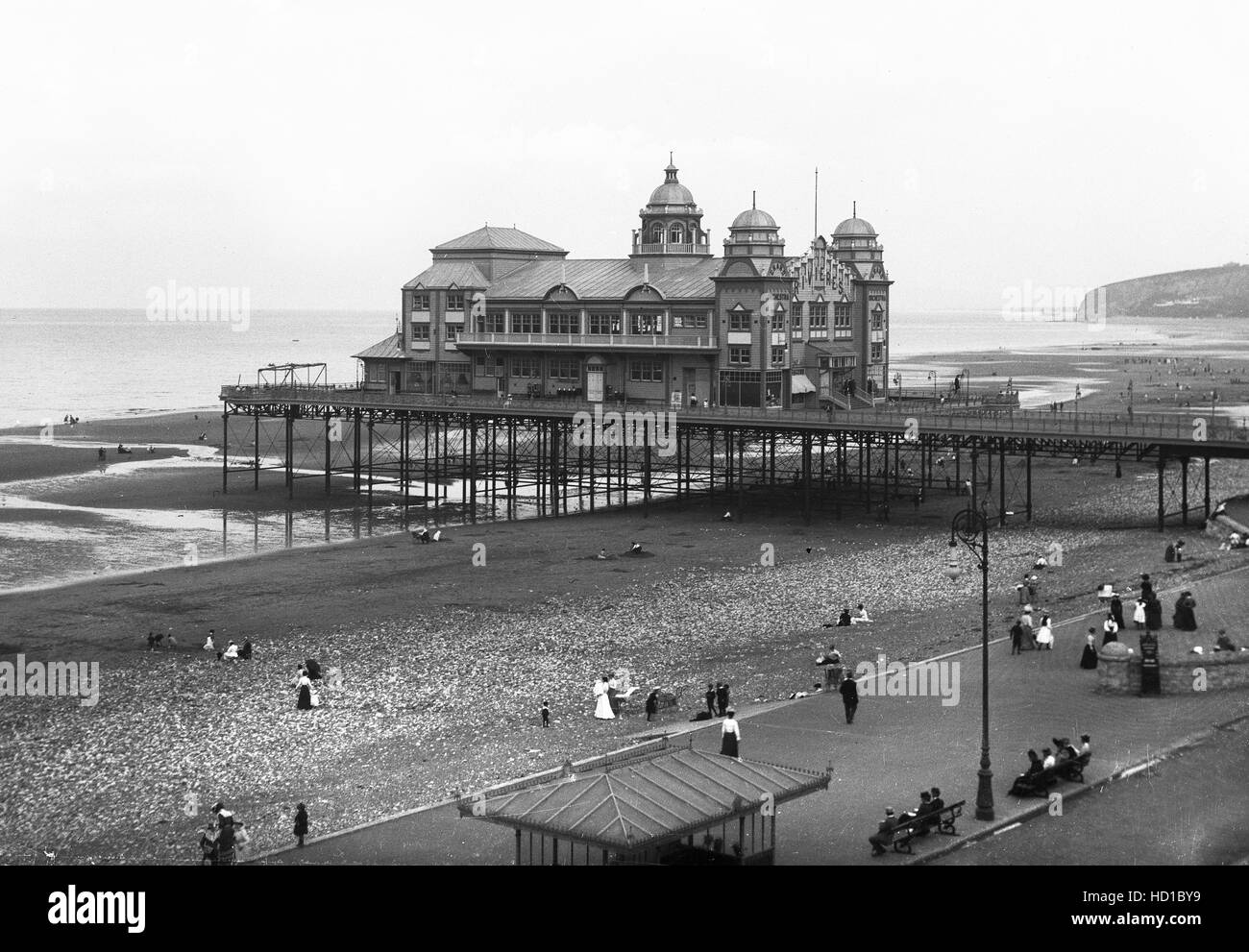 Jetée de Colwyn Bay et dans le Nord du Pays de Galles 1910 pavillion Banque D'Images