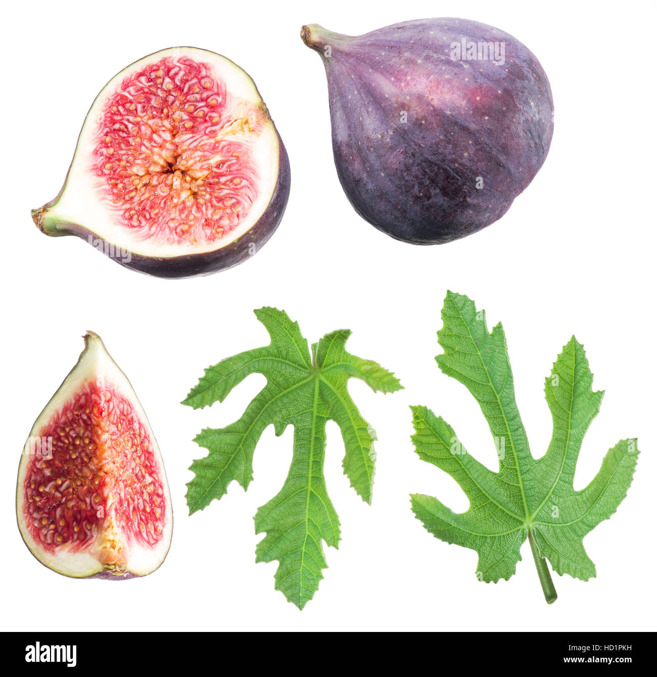 Fruits mûrs fig leaf et. Fichier contient des chemins de détourage. Banque D'Images