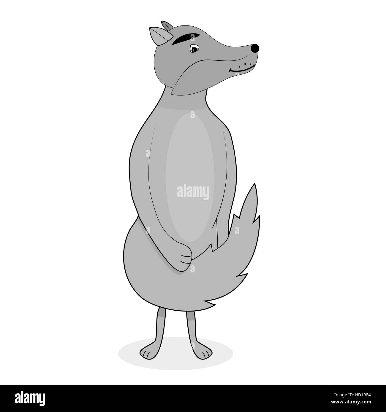 Illustration vecteur de caractère de loup gris. Wolf howling wolf et isolé Banque D'Images