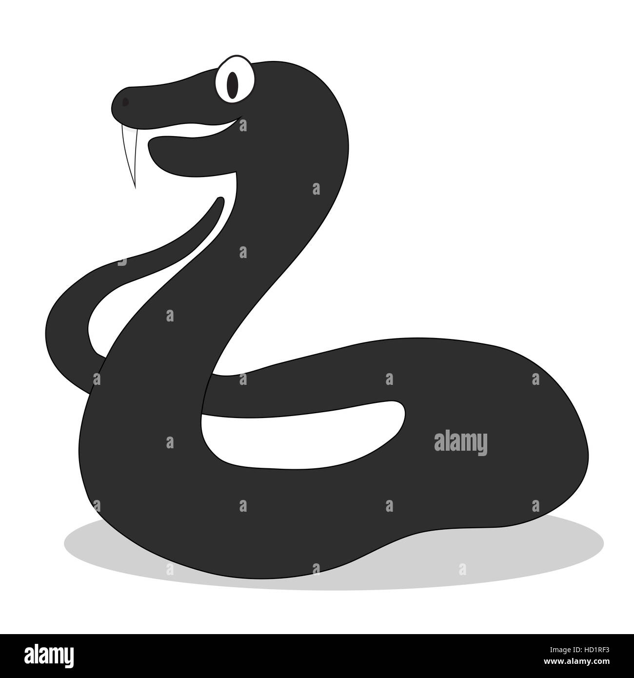 Illustration sombre caractère Viper. Cobra Snake, serpent viper vector isolated Banque D'Images