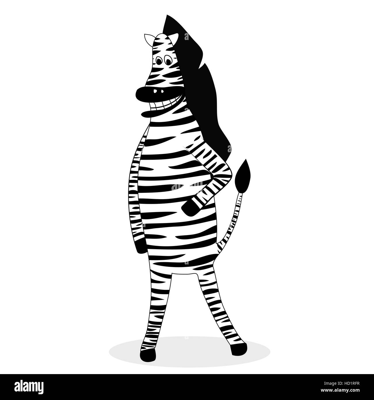 Zebra cartoon vector. Zebra animal caractère illustration Banque D'Images