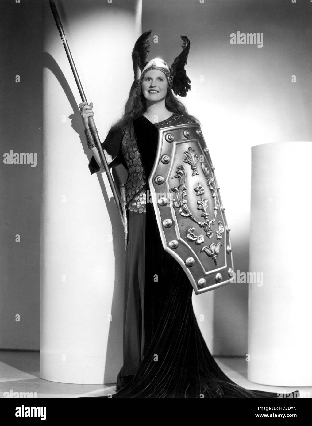 KIRSTEN FLAGSTAD, chant du cri de guerre de Brunhilde Wagner's 'Die Walkure,' dans le film 'La grande diffusion de 1938." Banque D'Images
