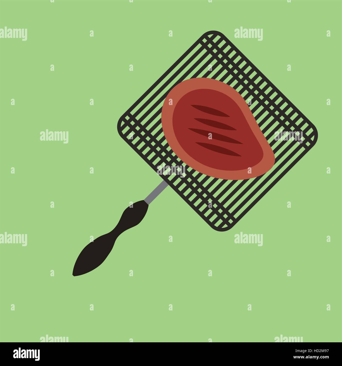 Steak de viande icône sur fond vert. design coloré. vector illustration Illustration de Vecteur