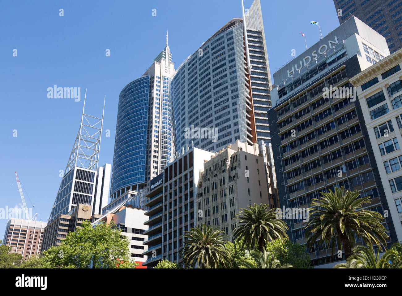 Les immeubles de bureaux y compris RBS Aurora place et Chifley tower sur Macquarie Street à Sydney, Nouvelle-Galles du Sud, Australie Banque D'Images