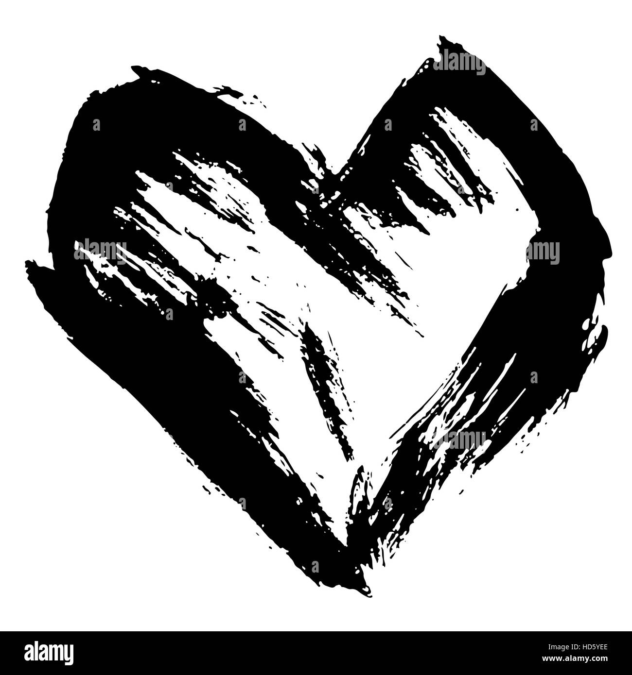 Coeur d'encre grunge. Valentine day imprimer. Vector illustration. Illustration de Vecteur Coeur d'encre grunge. Valentine day imprimer. Vector illustration. Illustration de Vecteur