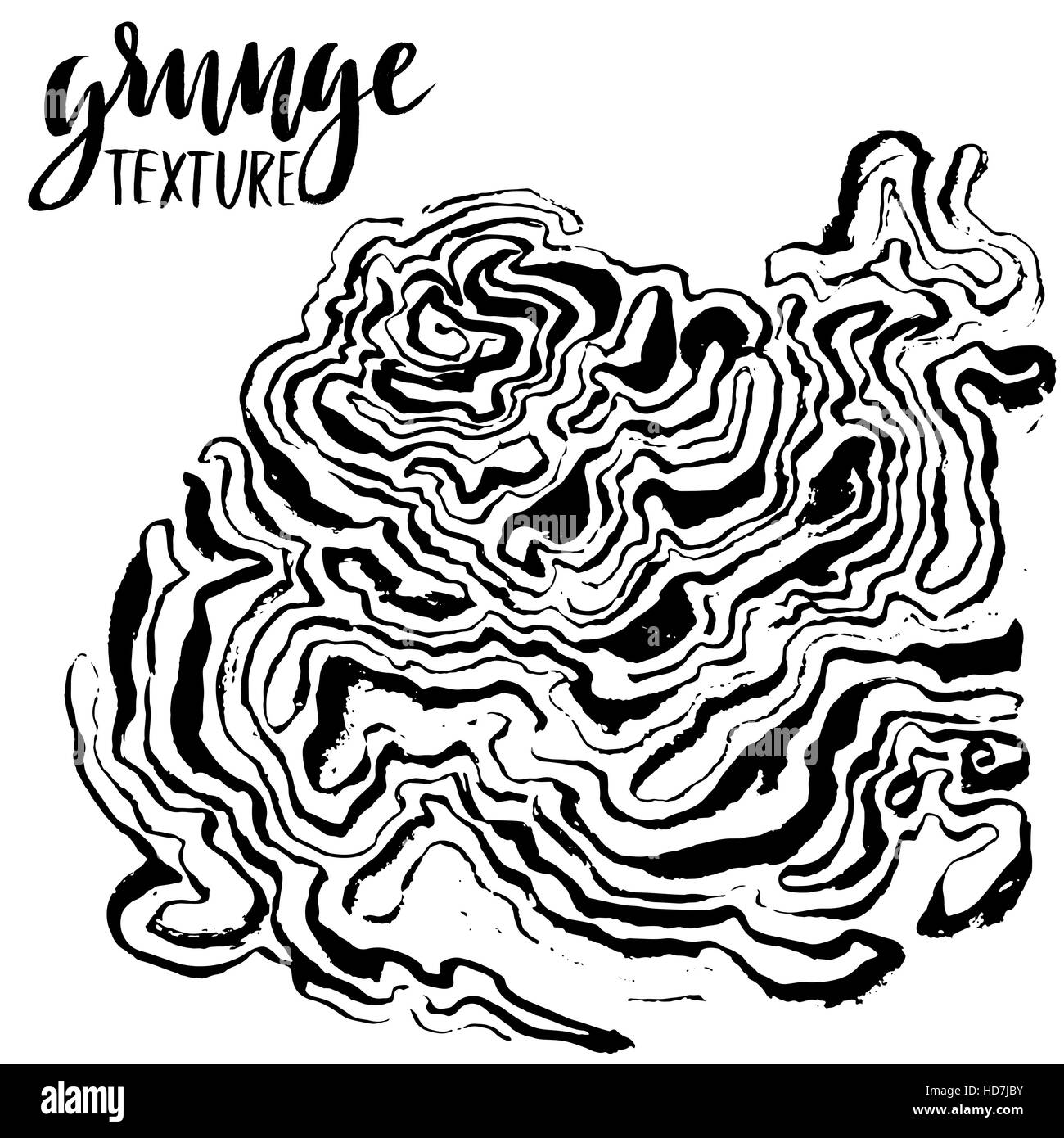 Texture grunge d'encre. Le blanc et le noir résumé texture marbrée. La technique à la main. Illustration de Vecteur