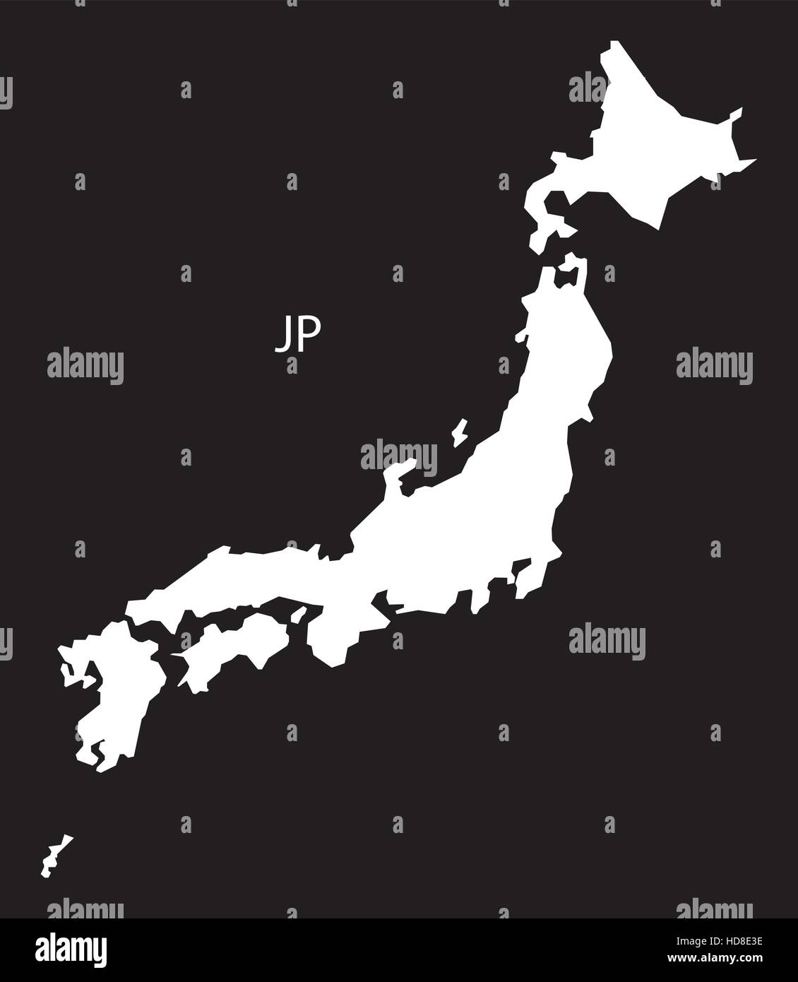 Carte Japon Illustration Noir Et Blanc Image Vectorielle Stock Alamy