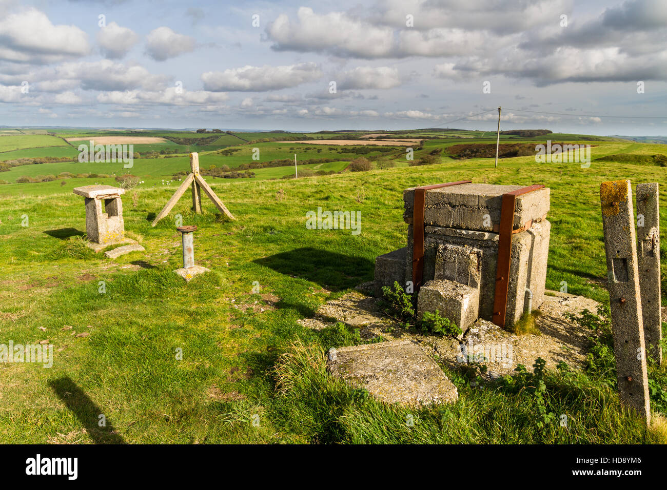 Corps des observateurs Royal, post Guerre froide abri souterrain à surveiller après une attaque nucléaire. Abbotsbury, Dorset, Angleterre, Royaume-Uni. Banque D'Images