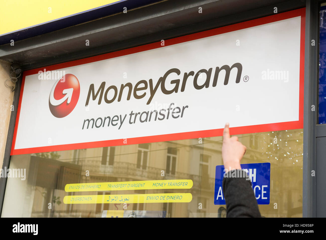 Transfert d'argent MoneyGram shop Banque D'Images