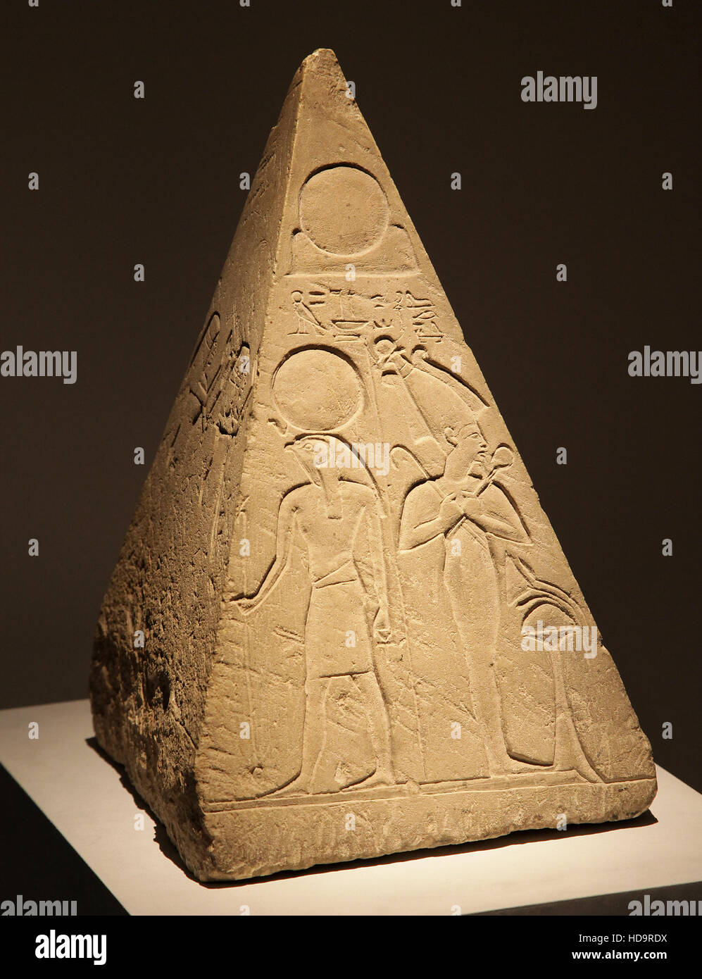 Pyramidion de Ptahemwia de saqqara 18 e dynastie 1325-1300 av. Banque D'Images