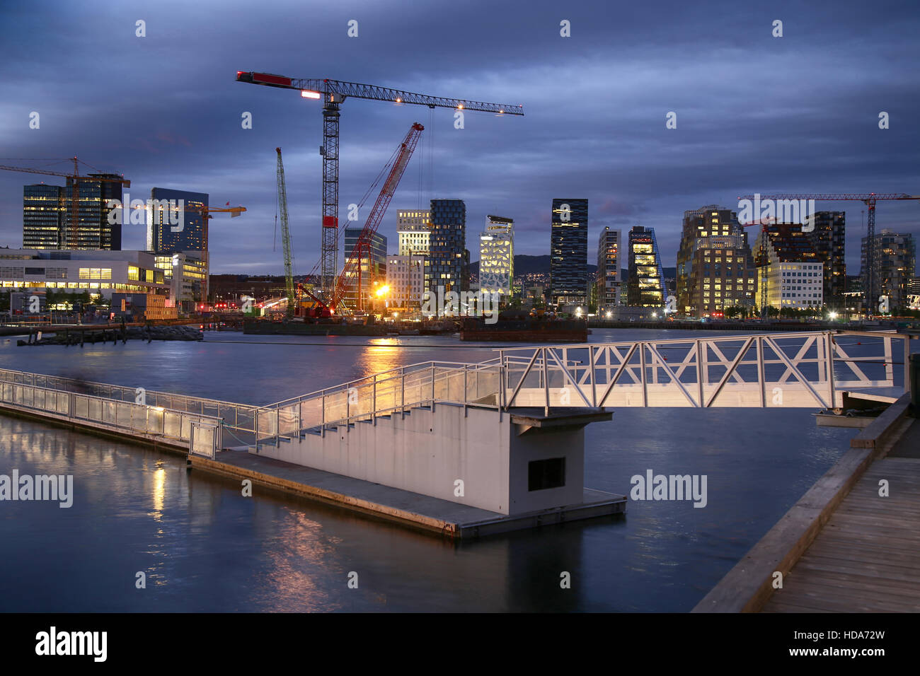 Vue panoramique de bâtiments modernes à Oslo, Norvège Banque D'Images